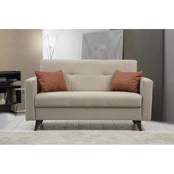 Dvivietė sofa-lova Polya-Beige Smėlio spalvos kaina