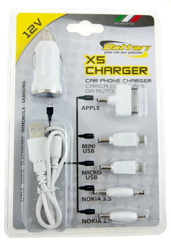 Automobilinis įkroviklis Bottari X5 Assorted, Micro USB/Mini USB/USB/Apple 30-pin