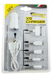 Automobilinis įkroviklis Bottari X5 Assorted, Micro USB/Mini USB/USB/Apple 30-pin kaina