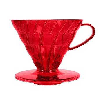 Plastikinis kavinukas Hario V60-02 Dripper Candy Edition, raudona
