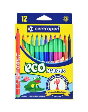 Flomasteriai Eco Centropen, 12 spalvų