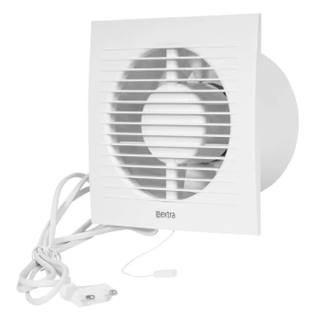 Buitinis ventiliatorius E-EXTRA EE125WP, DN125, su laidu ir virvele