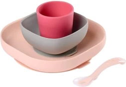 Béaba - Silicone Meal Set 4 Pcs - Pink kaina