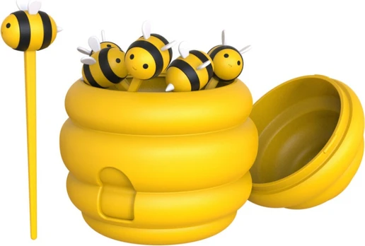 Winkee - Food Sticks with Container - Bee Food Pick Set & Bee Hive Container