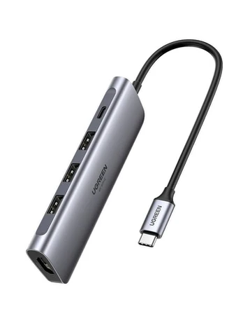 Adapteris Ugreen 5in1 Hub USB-C/3x USB 3.0/HDMI 4K/USB-C PD