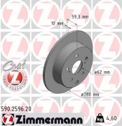 Stabdžių diskas ZIMMERMANN 590.2596.20 kaina