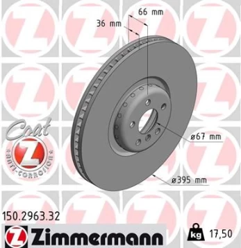 Stabdžių diskas ZIMMERMANN 150.2963.32