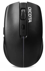 Pelė DICOTA D32044B, Ambidextrous, Optinė, RF belaidė + Bluetooth + USB Type-A, 1600 DPI, Juodas