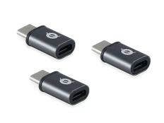 Conceptronic DONN USB-C to Micro USB OTG Adapter 3-Pack, USB 2.0 Type-C, USB 2.0 Micro, Black kaina
