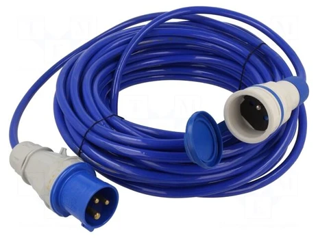 Extension lead | 3x2.5mm2 | Sockets: 1 | PUR | blue | 20m | 16A | EXTREM