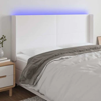 Galvūgalis su LED, baltos spalvos, 203x16x118/128 cm