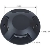 "Lucande" LED grindų prožektorius "Jeffrey", juodas, 4 lemputės, Ø 20 cm