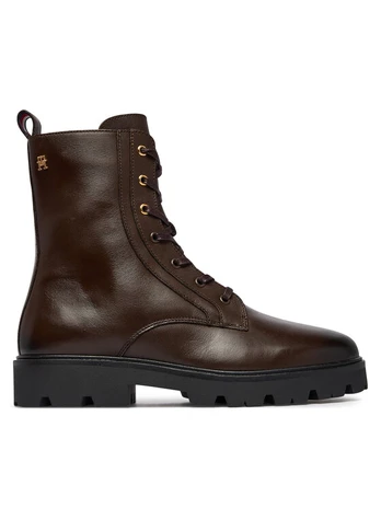 Tommy Hilfiger Auliniai batai TH Stud Leather Lace-Up Boot FW0FW09571 Ruda