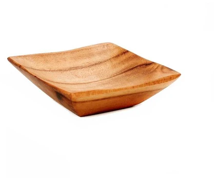 Bazaar Padėklas, Tekinio šaknies druska, 6x6x2 cm, Ruda