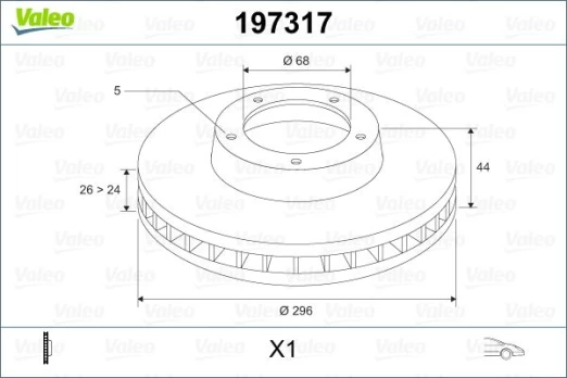 Stabdžių diskas VALEO 197317