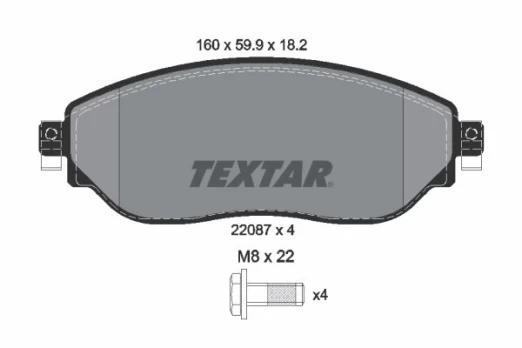TEXTAR 2208701 Brake pad set