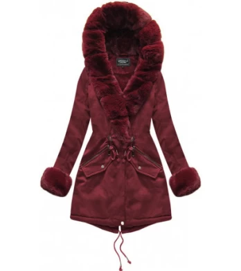COTTON PARKA WITH FUR WINE (XW801-3X) striukė