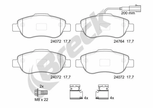 BRECK 24072 00 702 10 Brake pad set