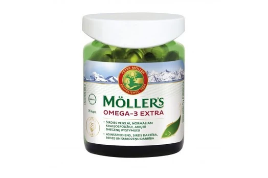 Maisto papildas Möller's Omega-3, 76 kapsulės