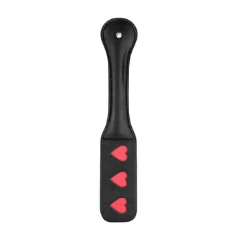 Ouch By Shots Rimba Paddle HEARTS - Leather Impact Tool with Heart Pattern