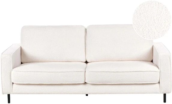 Beliani 3 vietų sofa SAVALEN Boucle balta