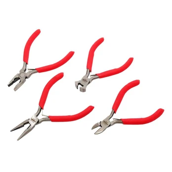 AW-Tools AWTOOLS MINI replės 125mm rinkinys 4vnt. GRŪDINTOS