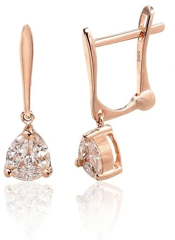 Diamond Sky Jewelry Auksiniai auskarai su deimantais „Silhouette“