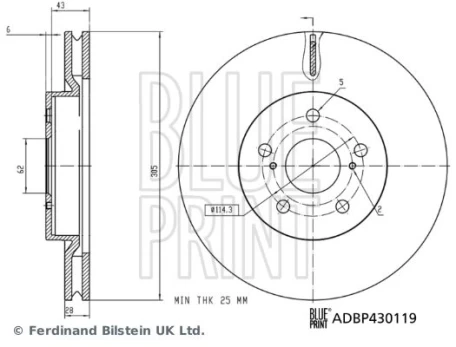 Stabdžių diskas BLUE PRINT ADBP430119