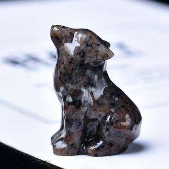 Krištolinis vilkas, 3,5 cm, Liepsnos akmuo