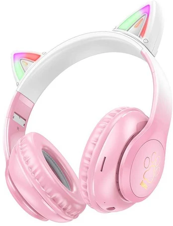 Dėklas HOCO headphones bluetooth W42 Cat Ear cherry blossom
