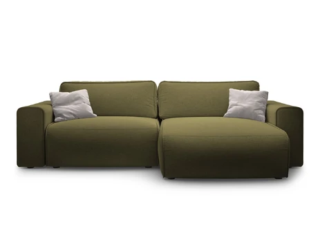 Right Corner Sofa With Bed Function And Box, "Victor", 3 Seats, 246x148x83, Green