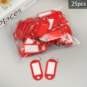 Raktų žymos, 25 vnt, 25vnt raudonos spalvos