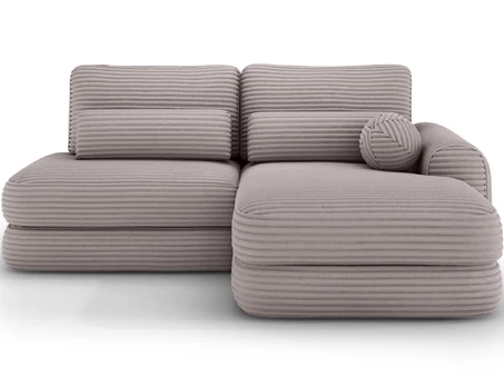 Ripeli Corner Sofa Bed with Storage, Light Grey Velvet, Right-Hand Facing, Modern, Light Gray