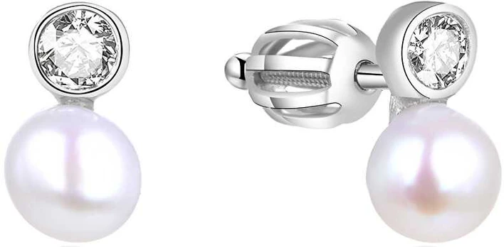 Beneto Sidabrinis earrings with real pearl AGUP1658PS