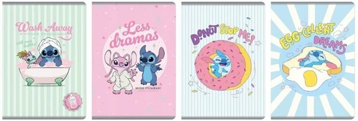 Sąsiuvinis A5, 60 lapų, languotas, "stitch", 5 vnt.
