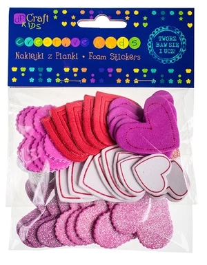 Lipdukai iš putų Printed & Glitter Hearts, 50 vnt