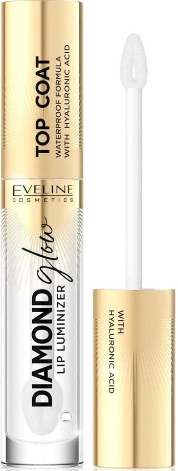 Lūpų blizgis Eveline Diamond Glow Lip Luminizer, 4.5 ml, 01 top coat transparent