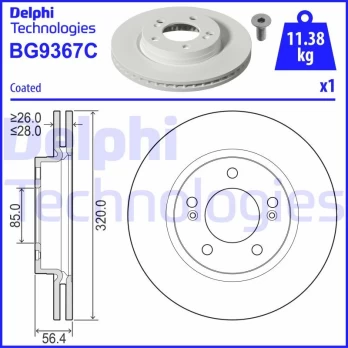 Stabdžių diskas DELPHI BG9367C