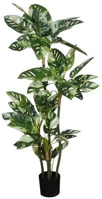 Dirbtinis augalas vazone, monstera Splendid Variegated, žalia, 1300 mm
