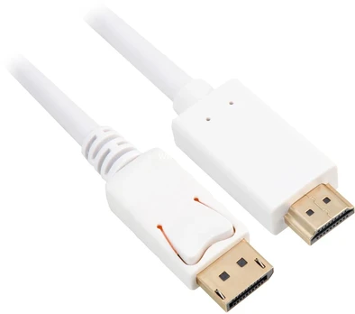 Sharkoon Adapterkabel Displayport 1.2 > HDMI 4K (baltas, 3 Meter)