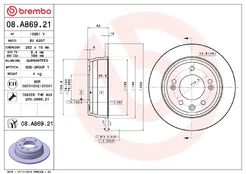 BREMBO 08.A869.21 Brake Disc kaina
