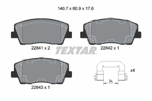 TEXTAR 2284101 Brake pad set