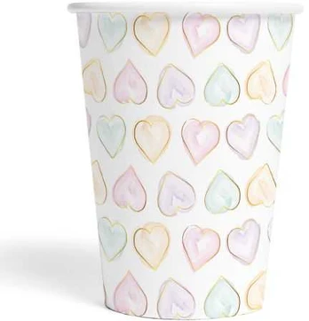 Globos Europe Bv Pastel hjerte papkrus, 8 stk