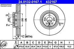ATE 24.0132-0167.1 Brake Disc
