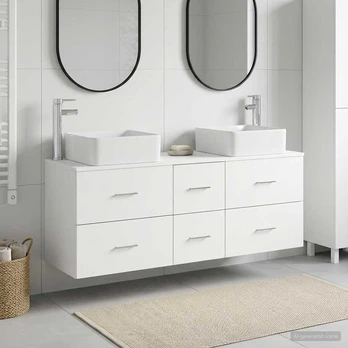 Vonios spintos komplektas 3 vnt. Balta 49,5 x 41 x 63 cm