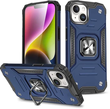 Wozinsky Pancerne etui su laikikliu na palec do iPhone 15 Plus Ring Armor mėlyna
