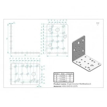 Montavimo Kampas Arras 71137, 90 x 90 x 65 x 2.5 mm