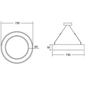 BRUMBERG Biro Circle Ring5 tiesioginis Ø 75 cm DALI juodas 3000K