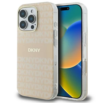 DKNY DKHMP16LHRHSEP iPhone 16 Pro 6.3" rožinis/pink hardcase Repeat texture patern & Stripe MagSafe