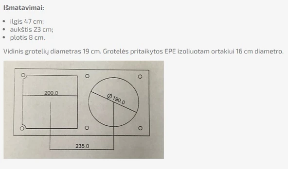 Lauko grotelės dvigubos STDP d160, pilkos sp., ner. plieno